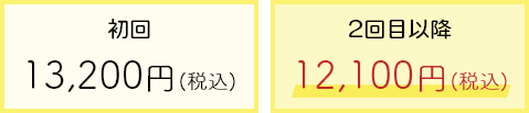 薄毛脱毛改善コース 初回13,200円(税込) 2回目以降12,100円(税込)